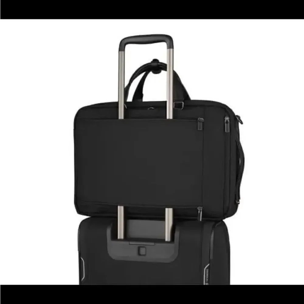 Victorinox Black Professional 2-way carry Cordura briefcase laptop travel bag